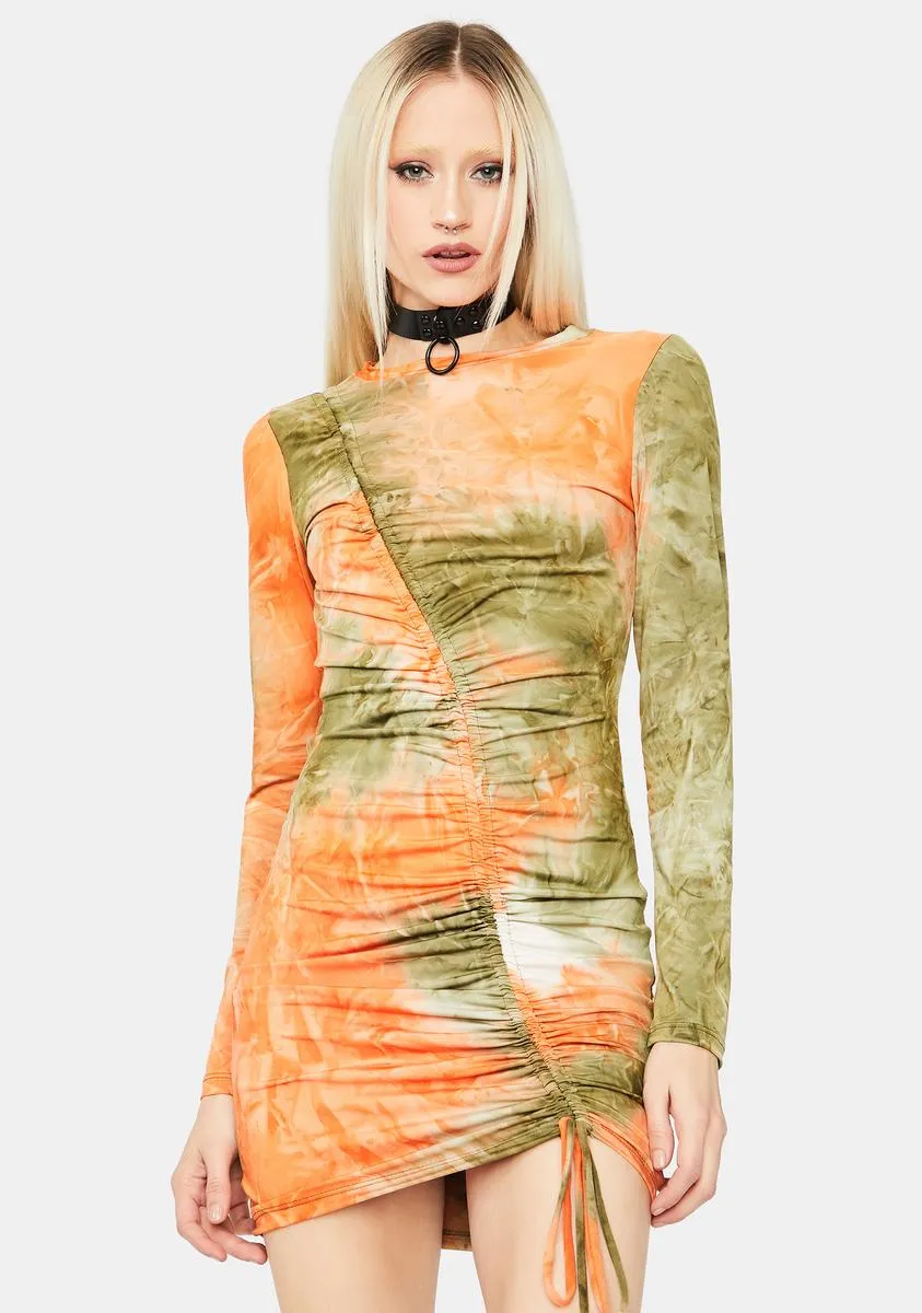 No Inhibitions Tie Dye Ruched Dress sold by Dolls Kill