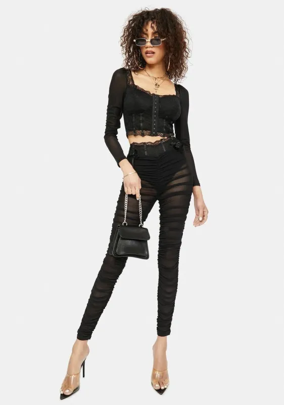 Hot Rock N Roll Lace Mesh Leggings Set sold by Dolls Kill
