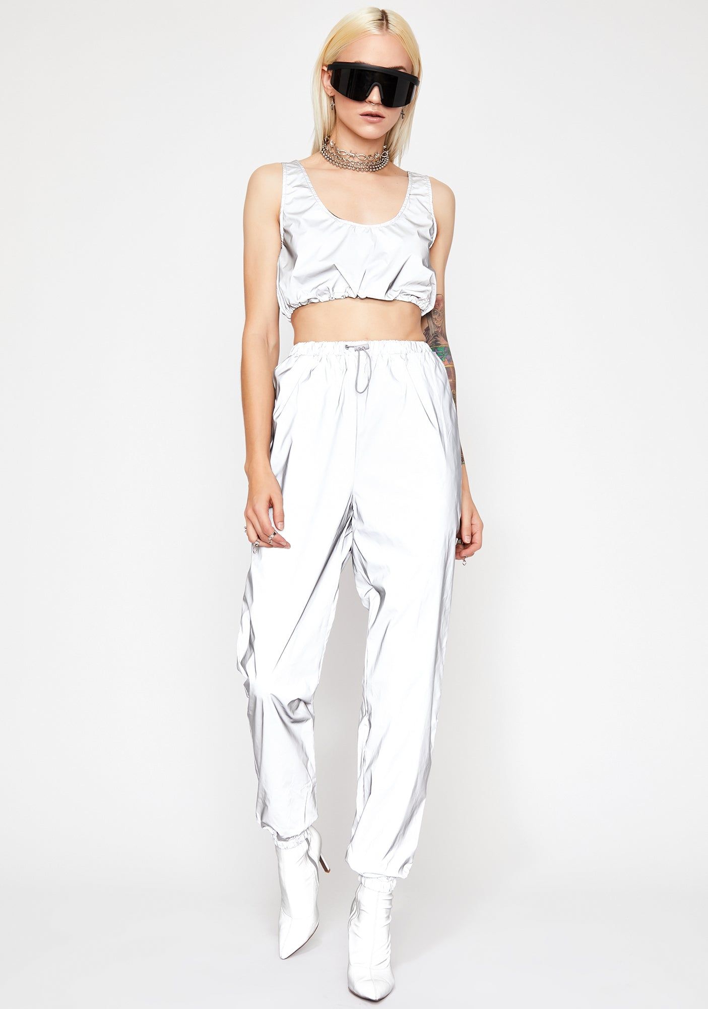 Crystal Moon Stalker Reflective Jogger Pants sold by Dolls Kill product image thumbnail 3