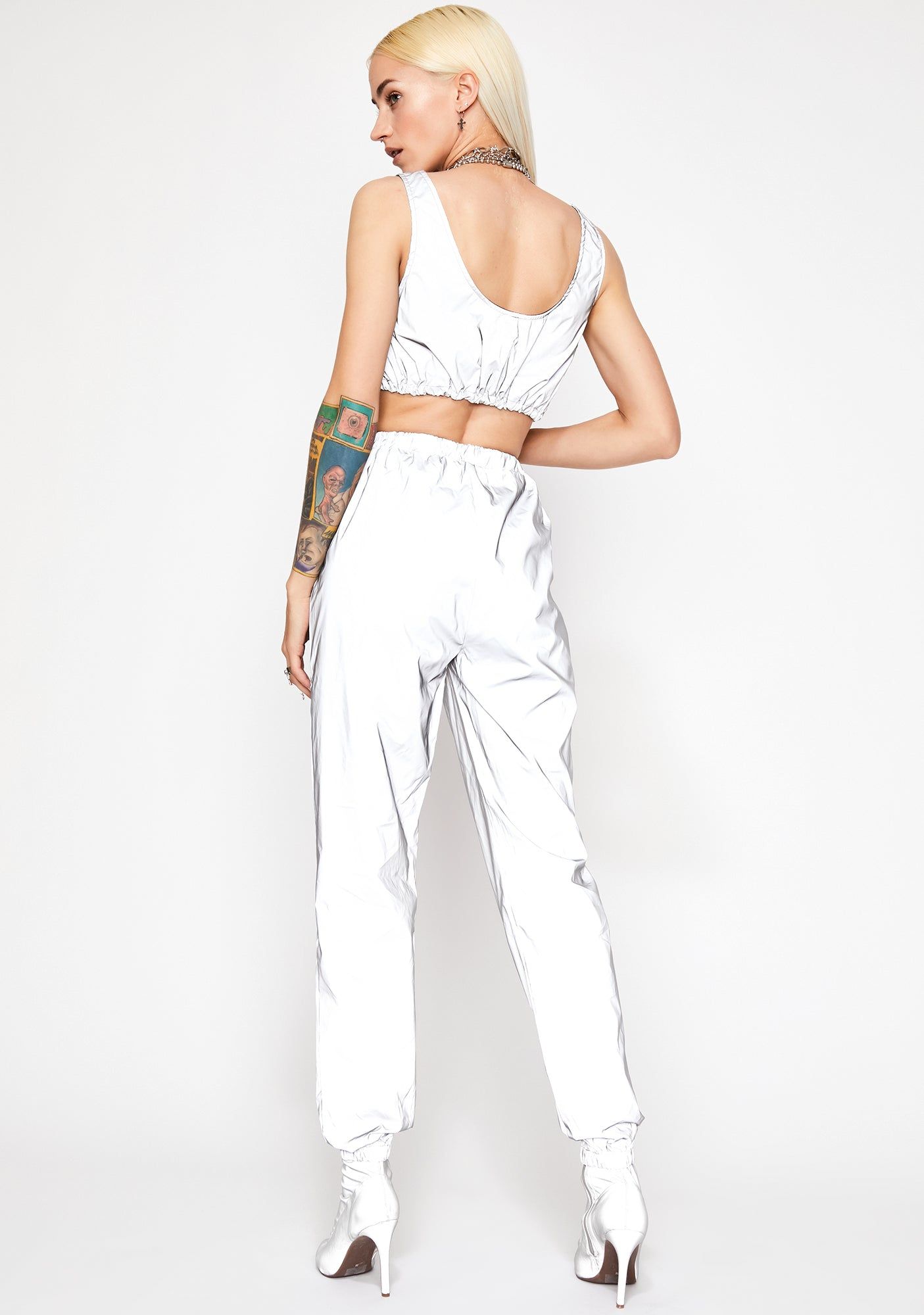 Crystal Moon Stalker Reflective Jogger Pants sold by Dolls Kill product image thumbnail 4