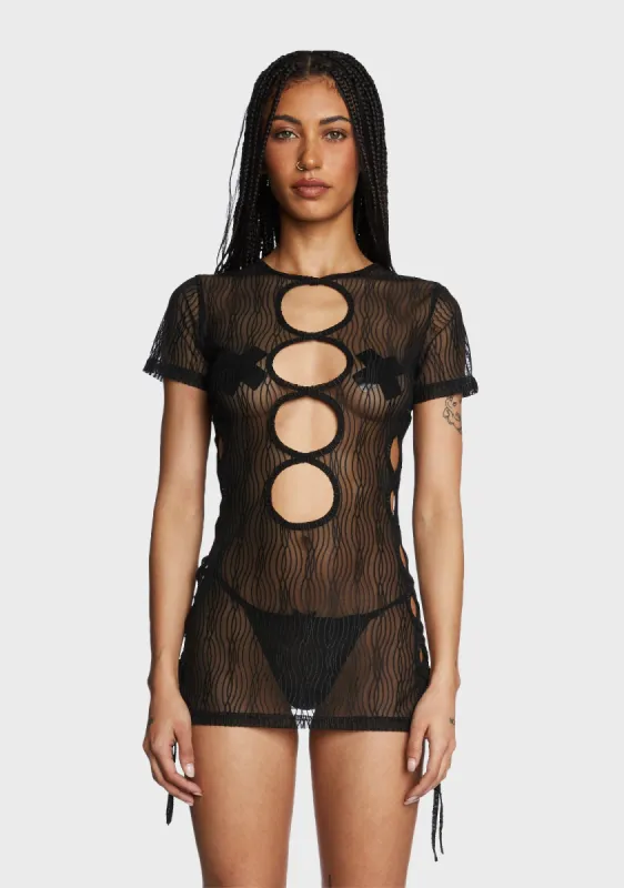 Eternal Appeal Mini Dress - Black sold by Dolls Kill