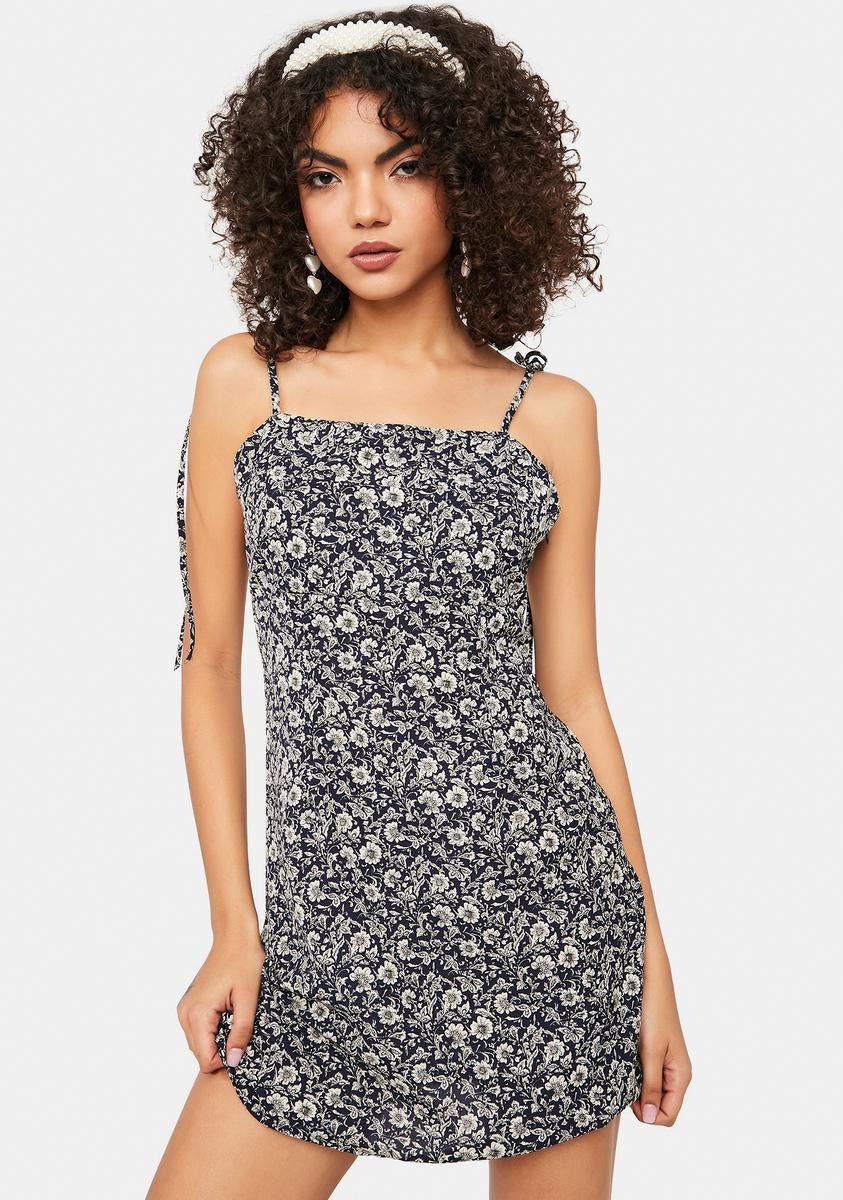 Sunset Cheer Floral Tie Strap Mini Dress sold by Dolls Kill