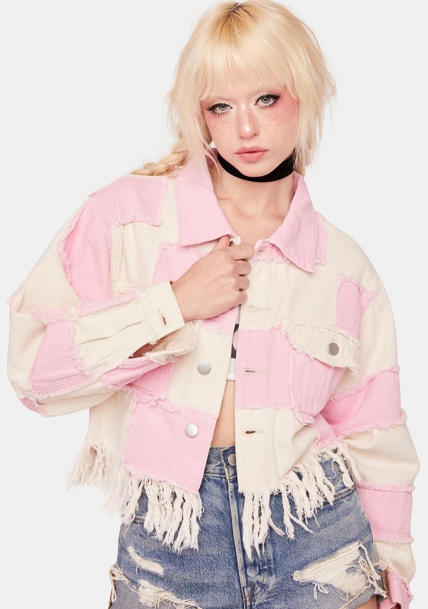 Strawberry Milk Denim Jacket sold by Dolls Kill