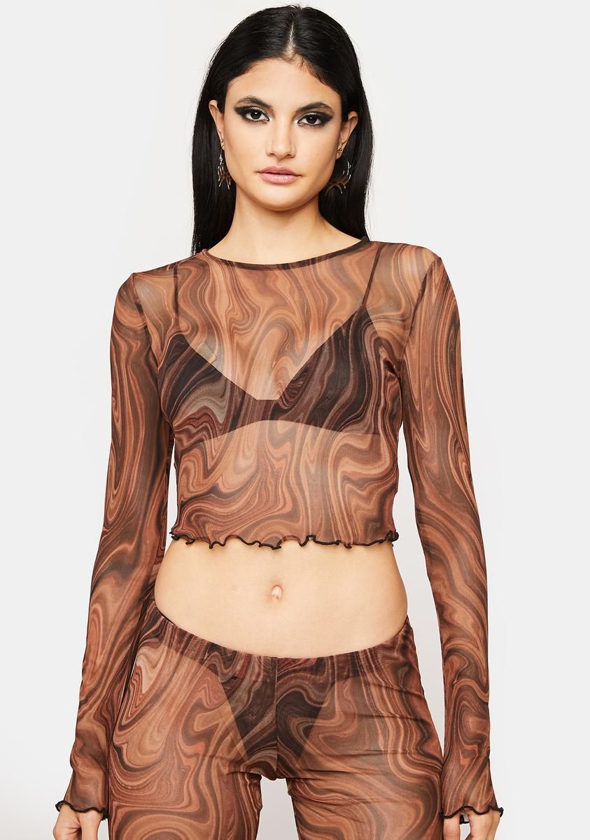 Reflect On Me Mesh Top sold by Dolls Kill