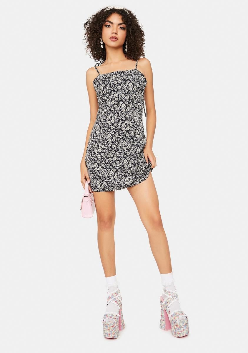 Sunset Cheer Floral Tie Strap Mini Dress sold by Dolls Kill product image thumbnail 3