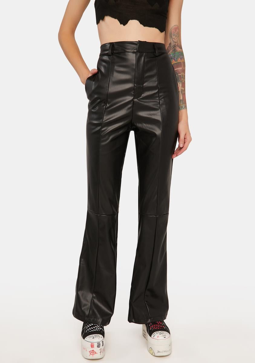 Vegan Leather Seam Trousers sold by Dolls Kill