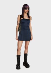 Moonlight Drive Mini Dress - Blue sold by Dolls Kill