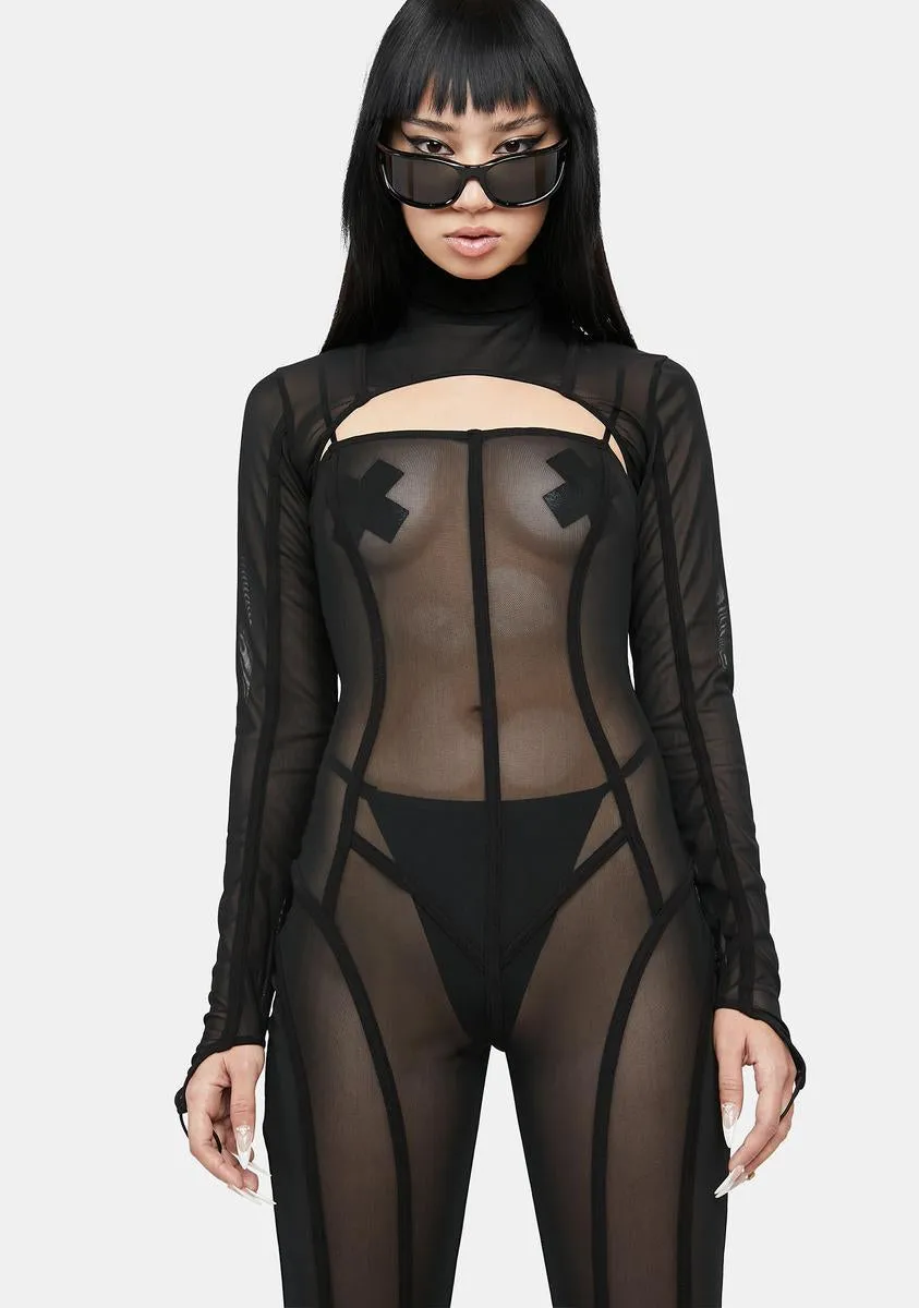 Atmosphere Mesh Catsuit Set sold by Dolls Kill