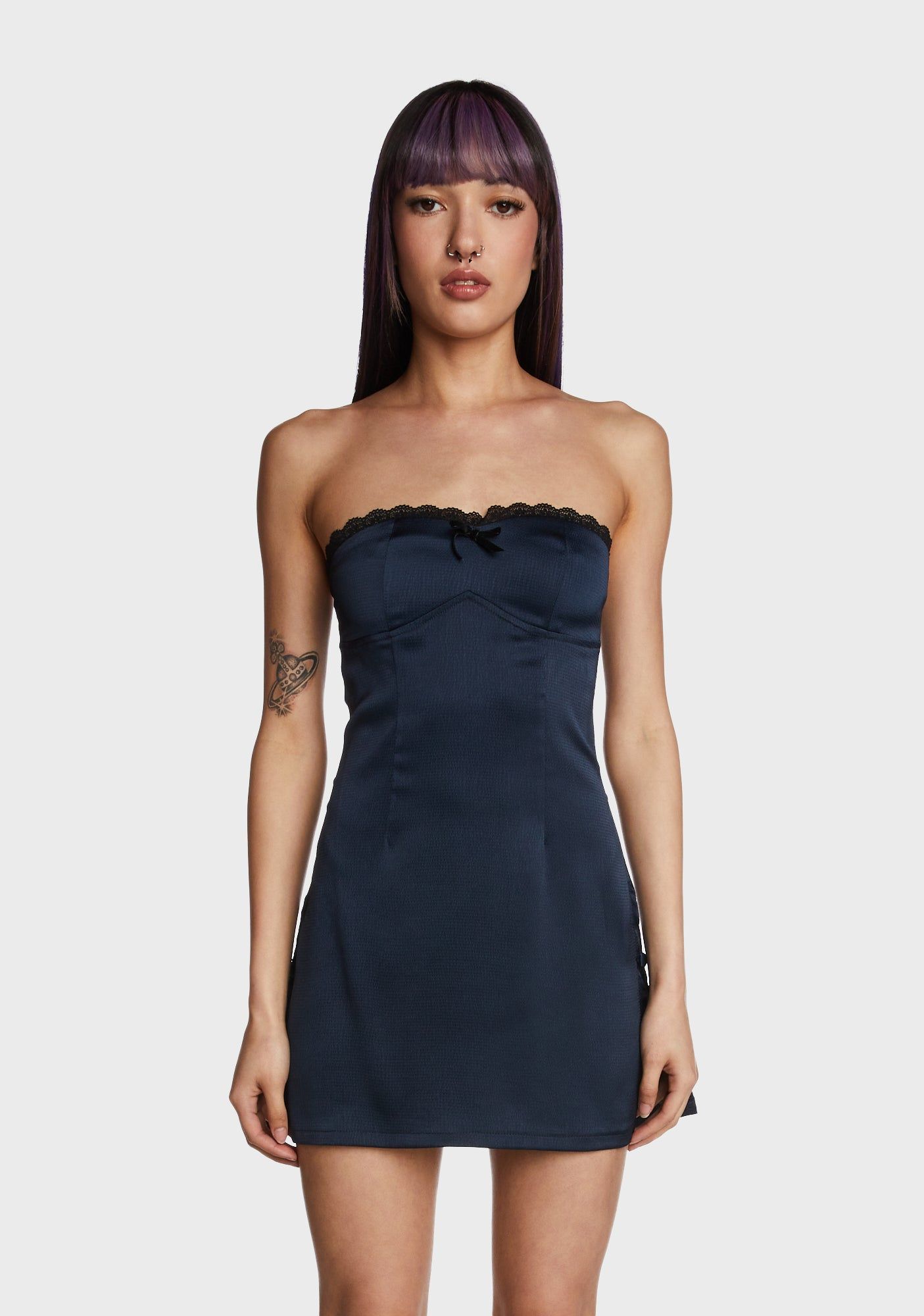 Moonlight Drive Mini Dress - Blue sold by Dolls Kill