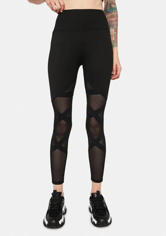 Runnin' Around Mesh Leggings sold by Dolls Kill
