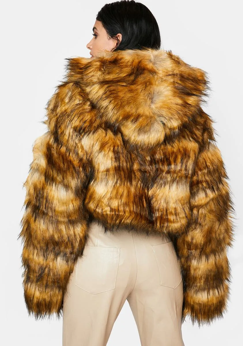 Brown Gracelle Faux Fur Coat sold by Dolls Kill product image thumbnail 4