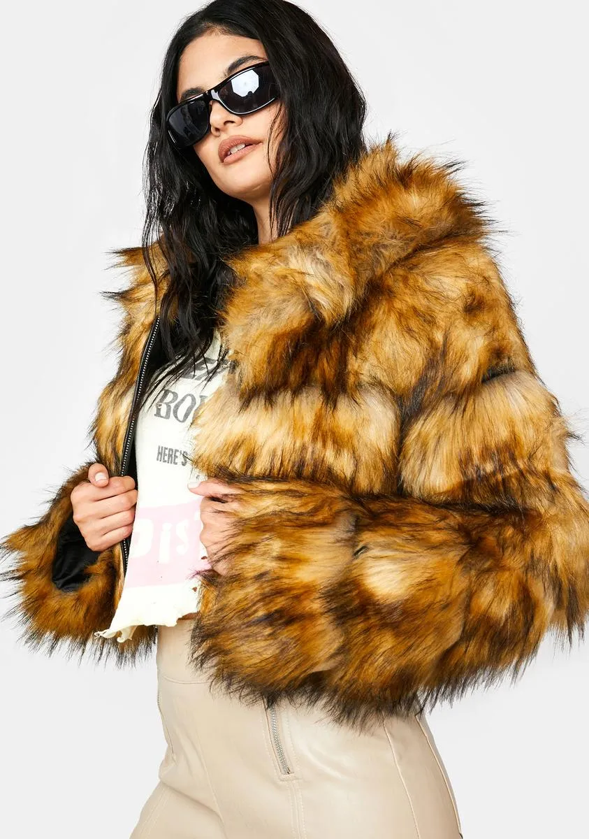 Brown Gracelle Faux Fur Coat sold by Dolls Kill product image thumbnail 2