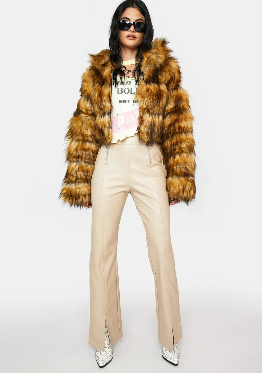 Brown Gracelle Faux Fur Coat sold by Dolls Kill product image thumbnail 3