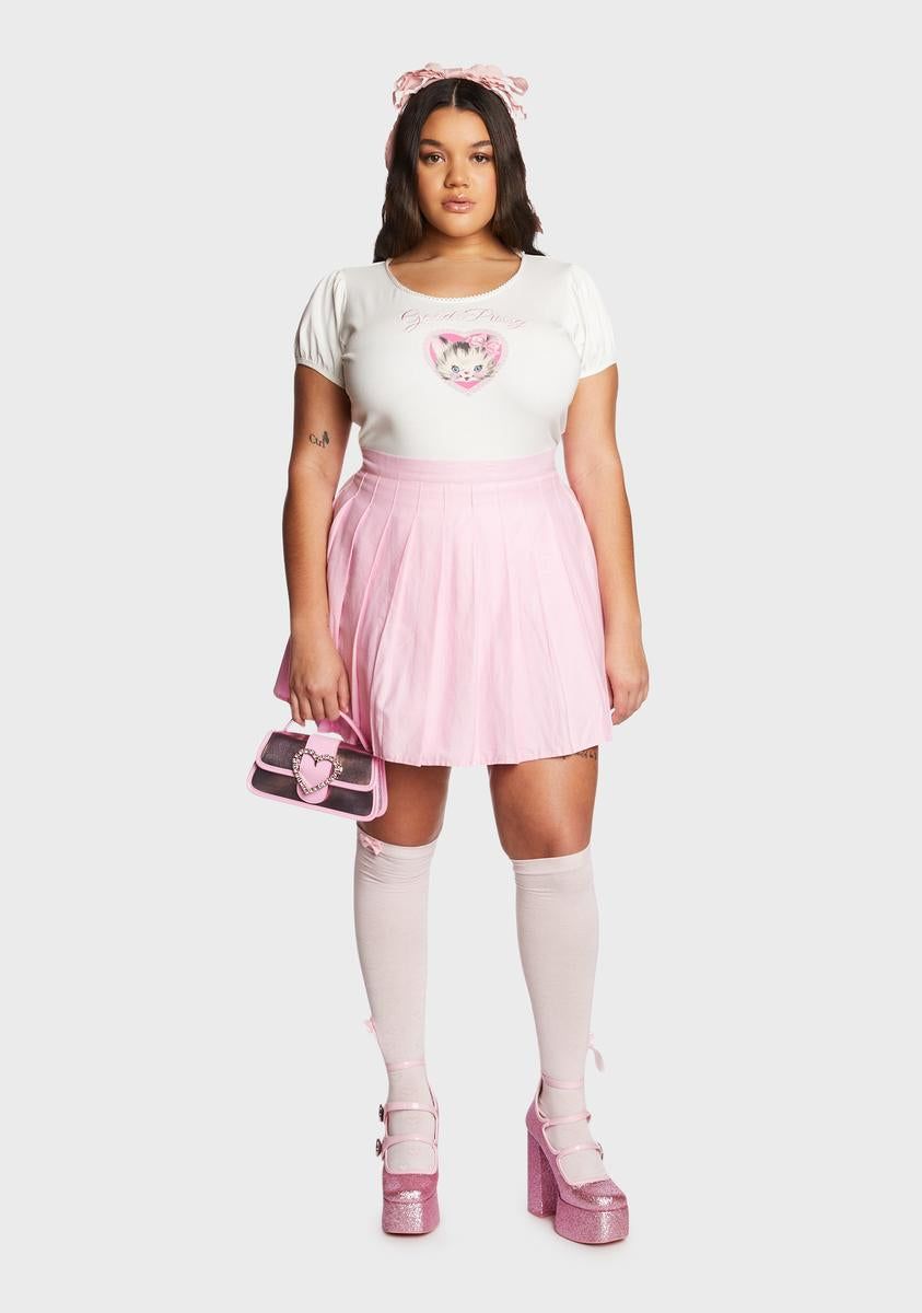 Plus Feline Naughty Graphic Baby Tee sold by Dolls Kill product image thumbnail 5