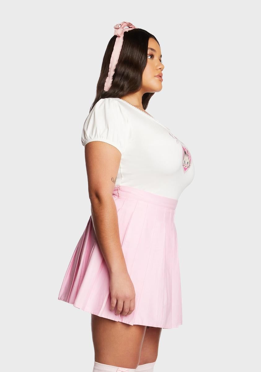 Plus Feline Naughty Graphic Baby Tee sold by Dolls Kill product image thumbnail 3