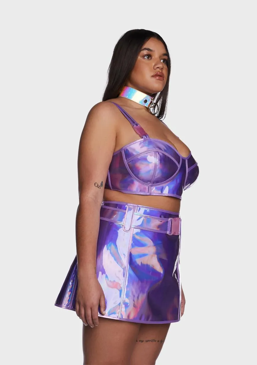 Plus Lilac Dream Crusher Holographic Bra Top sold by Dolls Kill product image thumbnail 3