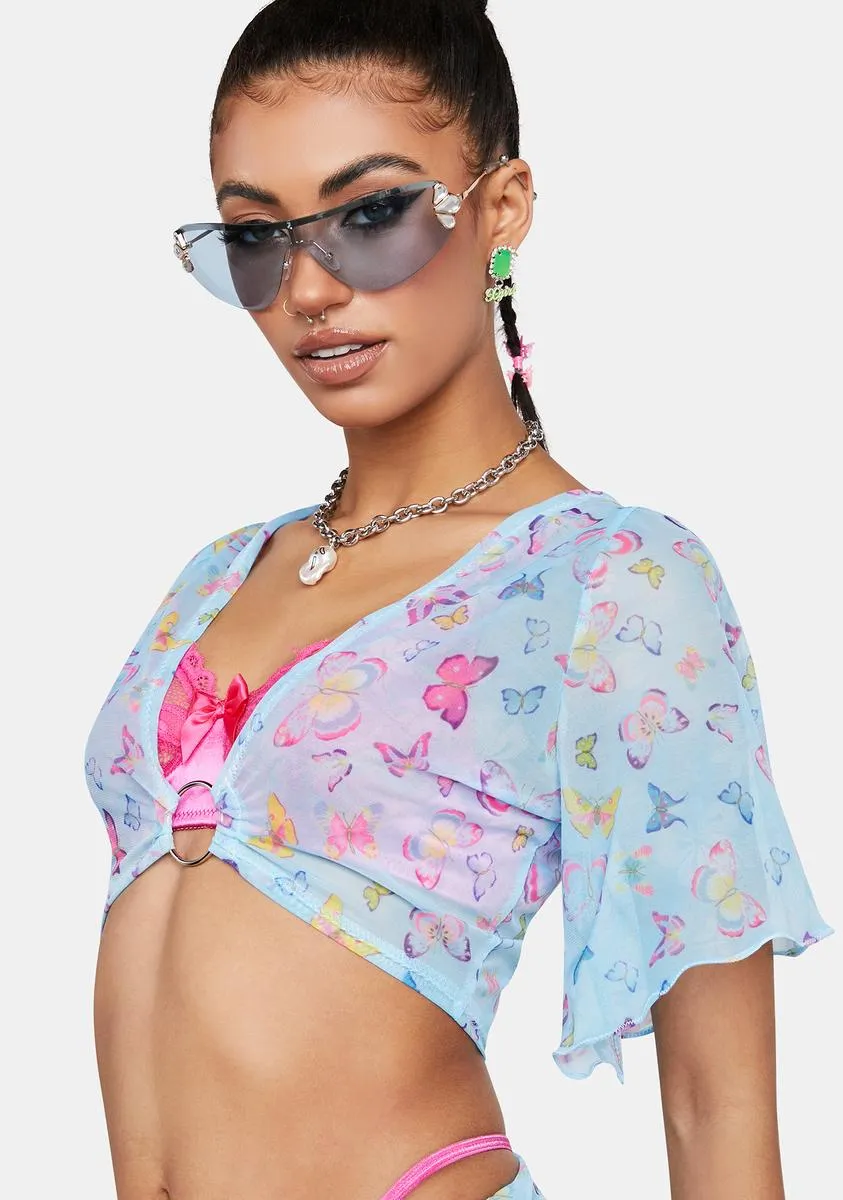 Butterfly O-Ring Crop Top sold by Dolls Kill product image thumbnail 2
