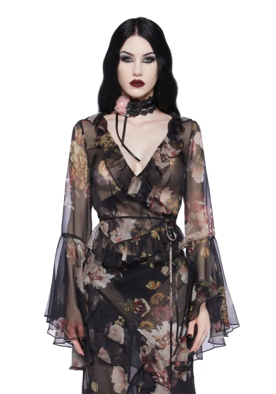 Still Missed Wrap Top sold by Dolls Kill