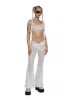 Starborn Sprite Sequin Flare Pants - White sold by Dolls Kill