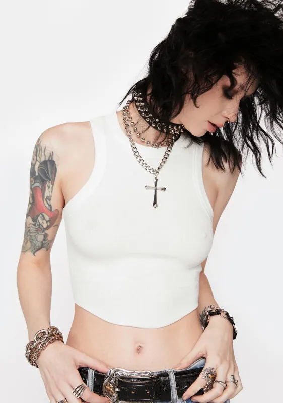 Keep It Simple Ribbed Crop Top sold by Dolls Kill