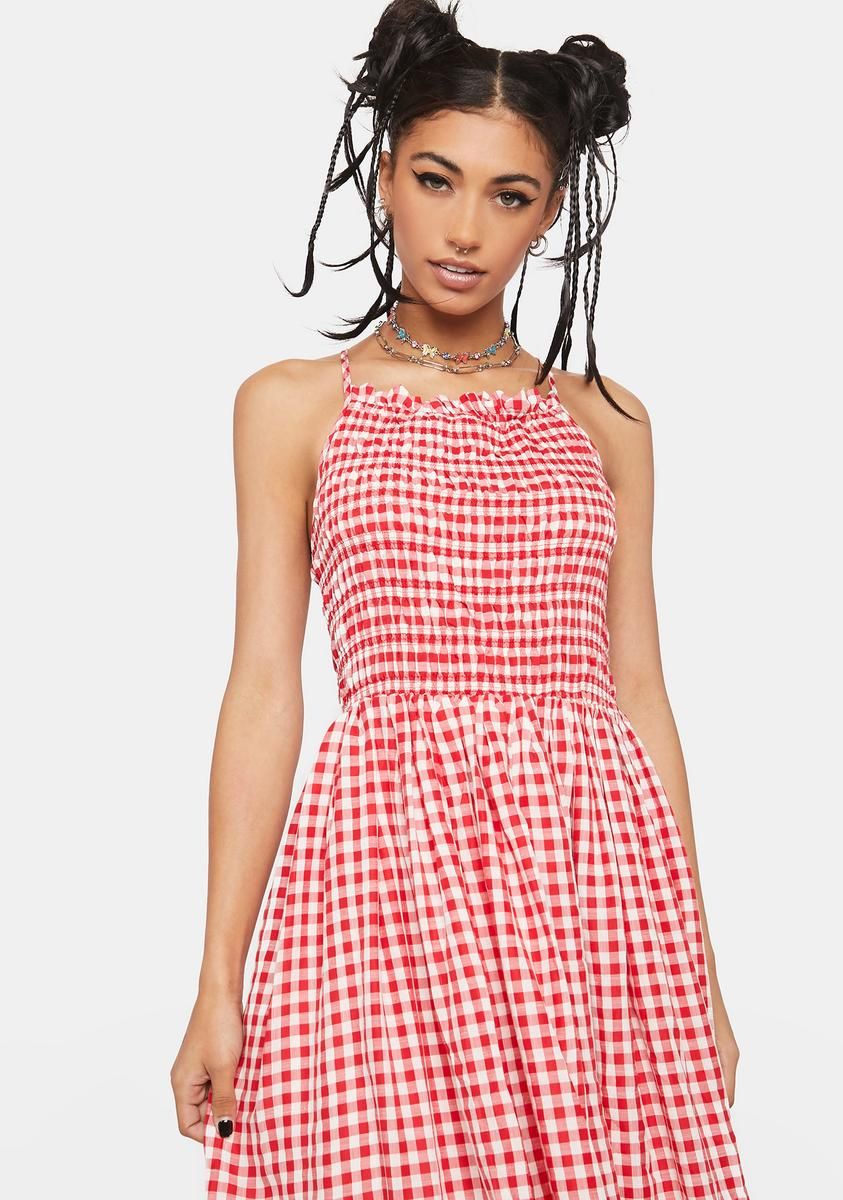 Can I Be Honest Gingham Maxi Dress sold by Dolls Kill