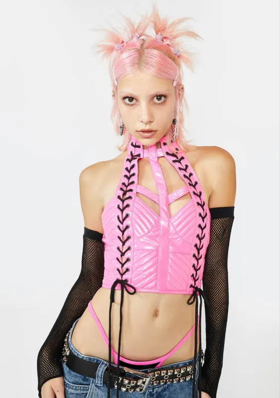 Candy Rude Awakening Corset Top sold by Dolls Kill