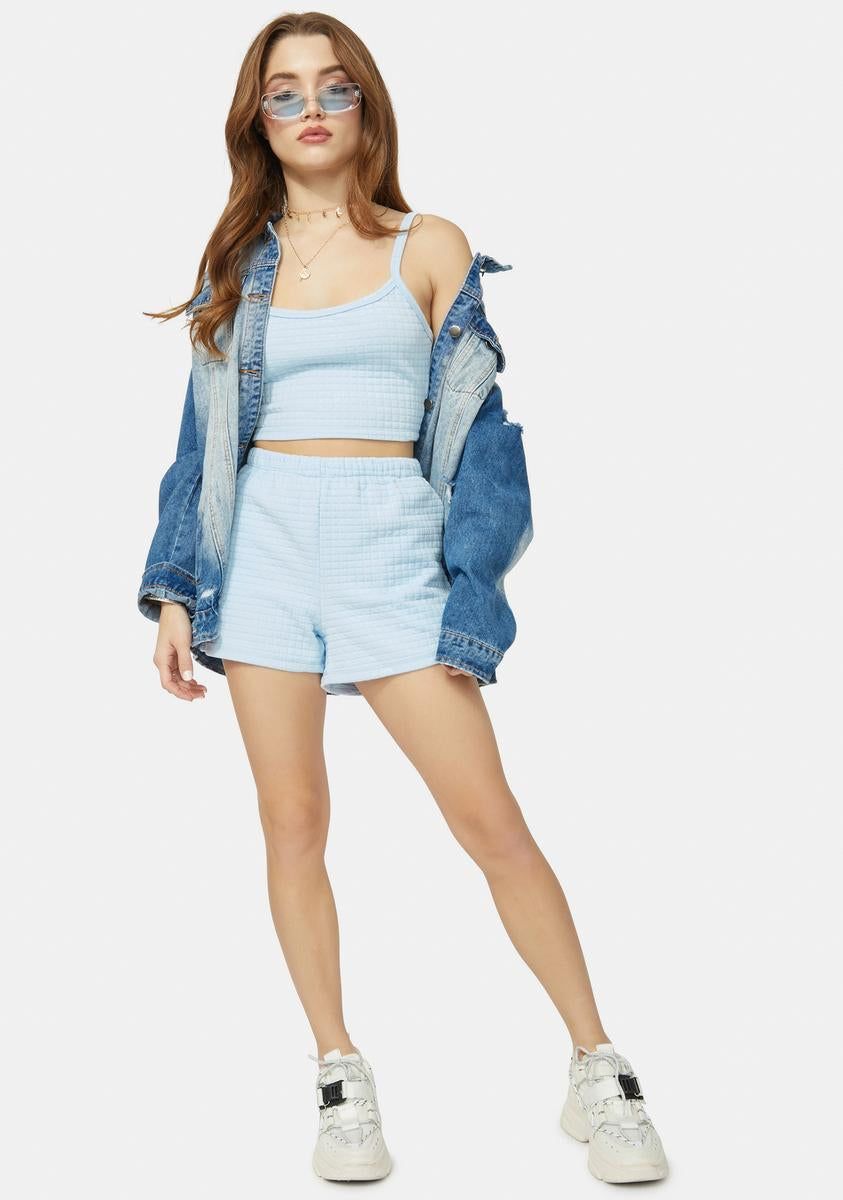 Baby Hold My Hand Quilted Crop Tank & Shorts Set sold by Dolls Kill product image thumbnail 3