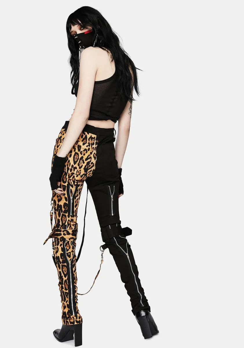 Nat Leopard Split Leg Bondage Pants sold by Dolls Kill product image thumbnail 4