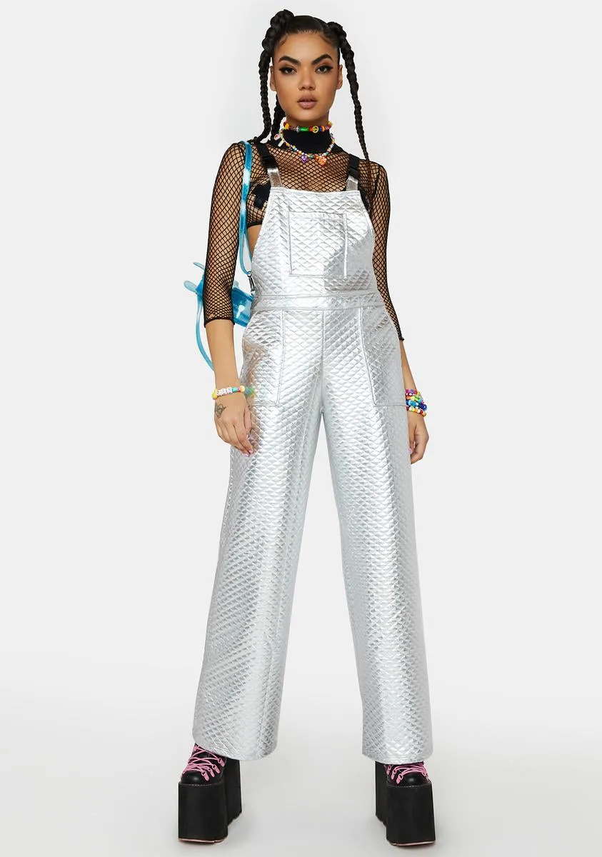 Chrome County Diva Quilted Overalls sold by Dolls Kill