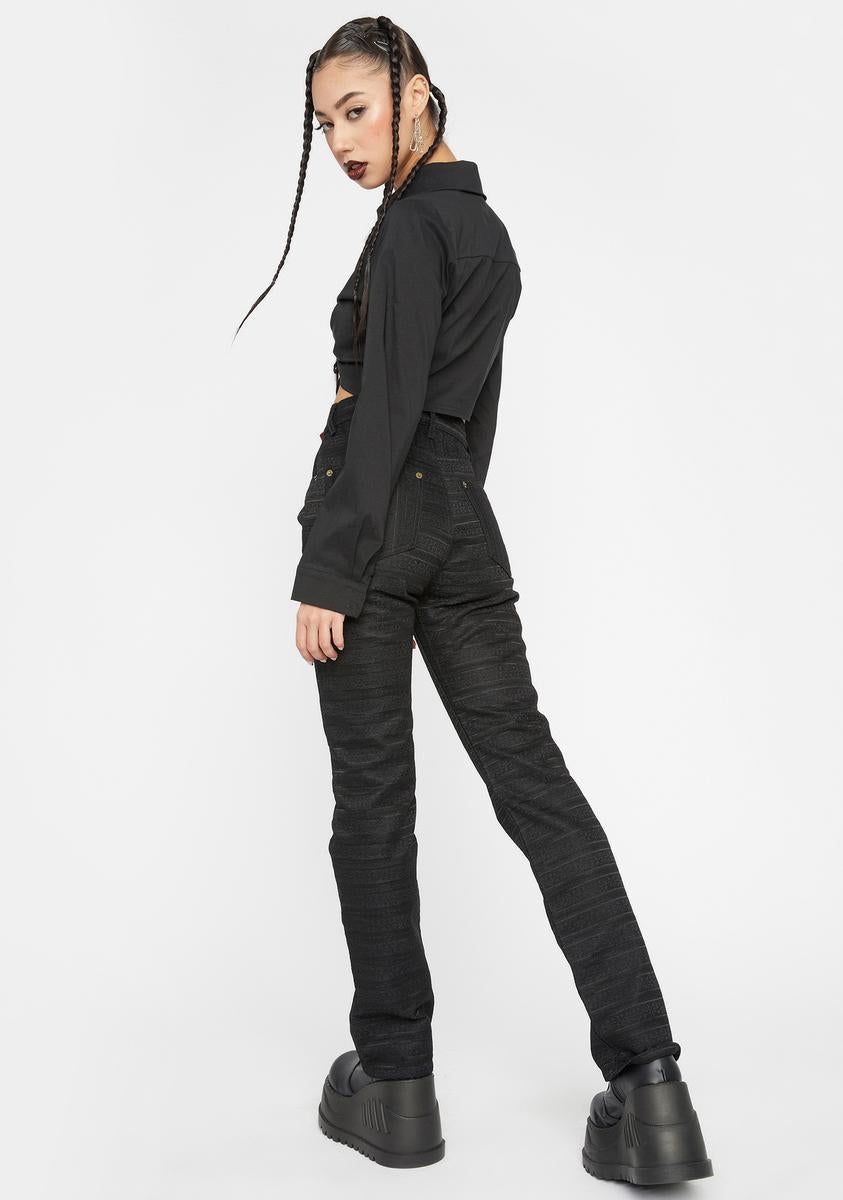 Twill X Lace Pants sold by Dolls Kill product image thumbnail 4