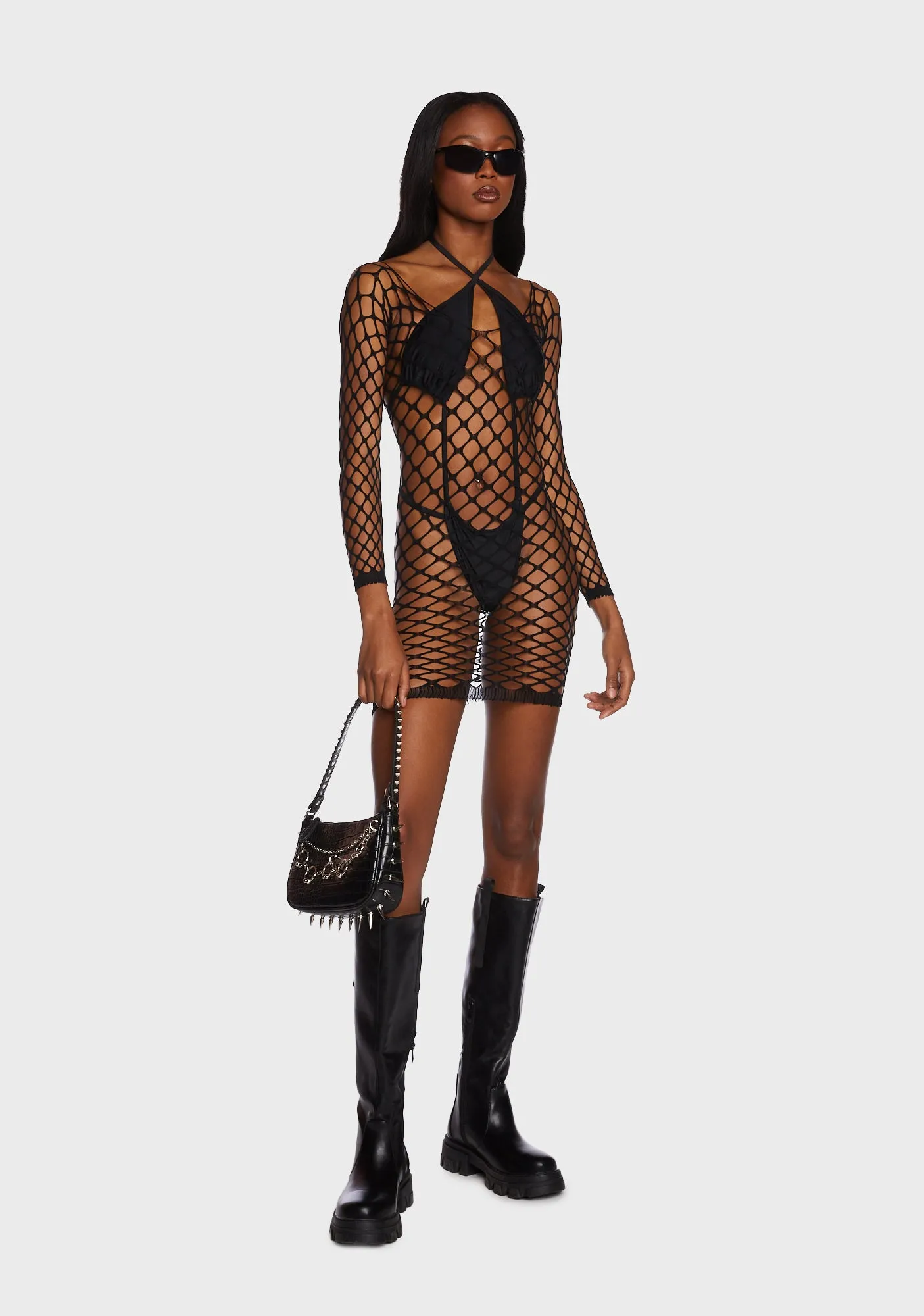 Reign It In Fishnet Dress sold by Dolls Kill product image thumbnail 4