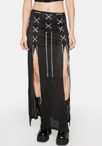 Night Wins Every Time Midi Skirt sold by Dolls Kill