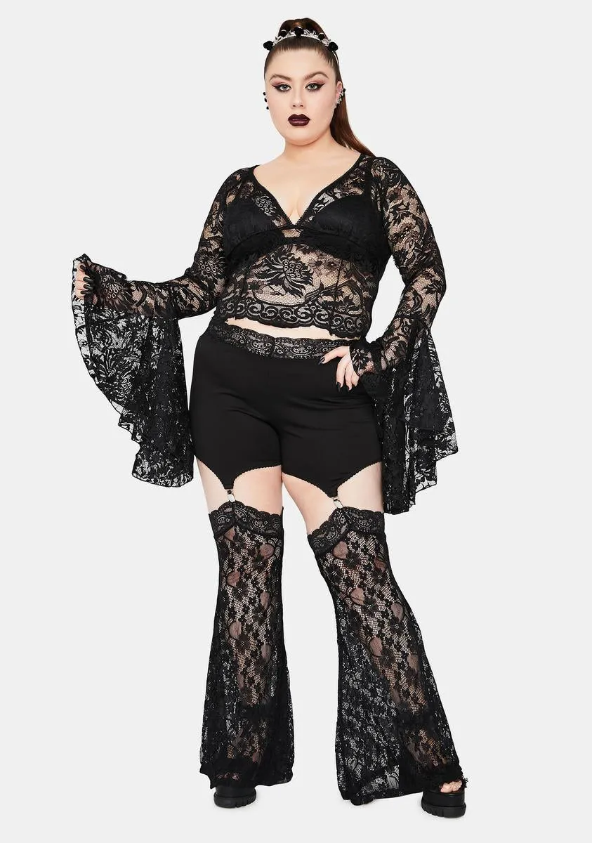 Plus Wraiths & Ruins Garter Leggings sold by Dolls Kill product image thumbnail 2