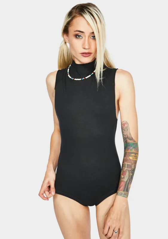 Black Muscle Beach Bodysuit sold by Dolls Kill