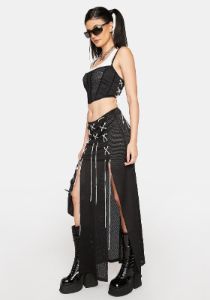 Night Wins Every Time Midi Skirt sold by Dolls Kill