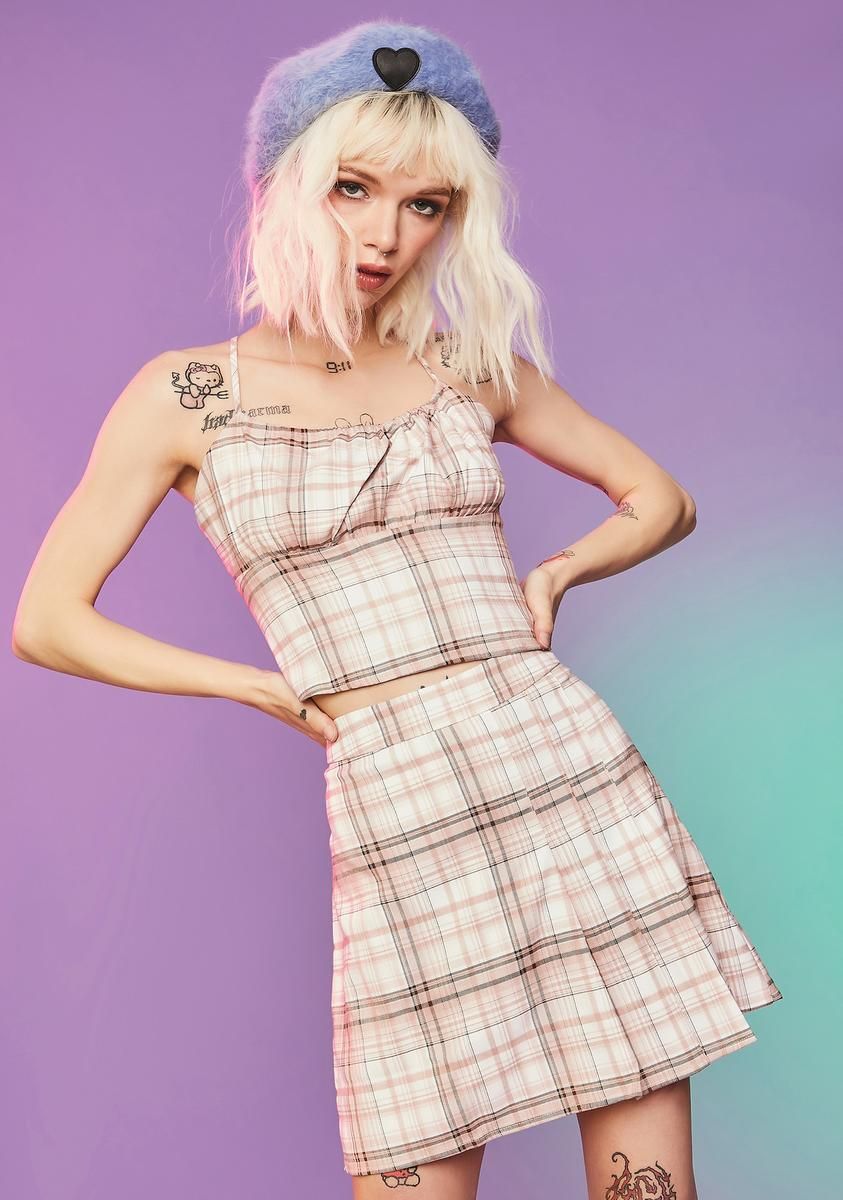 Freak Show Plaid Pleated Mini Skirt sold by Dolls Kill product image thumbnail 2