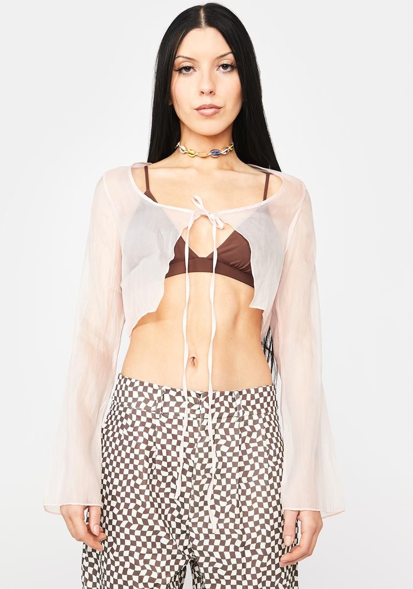 New Moods Sheer Tie Top sold by Dolls Kill product image thumbnail 2