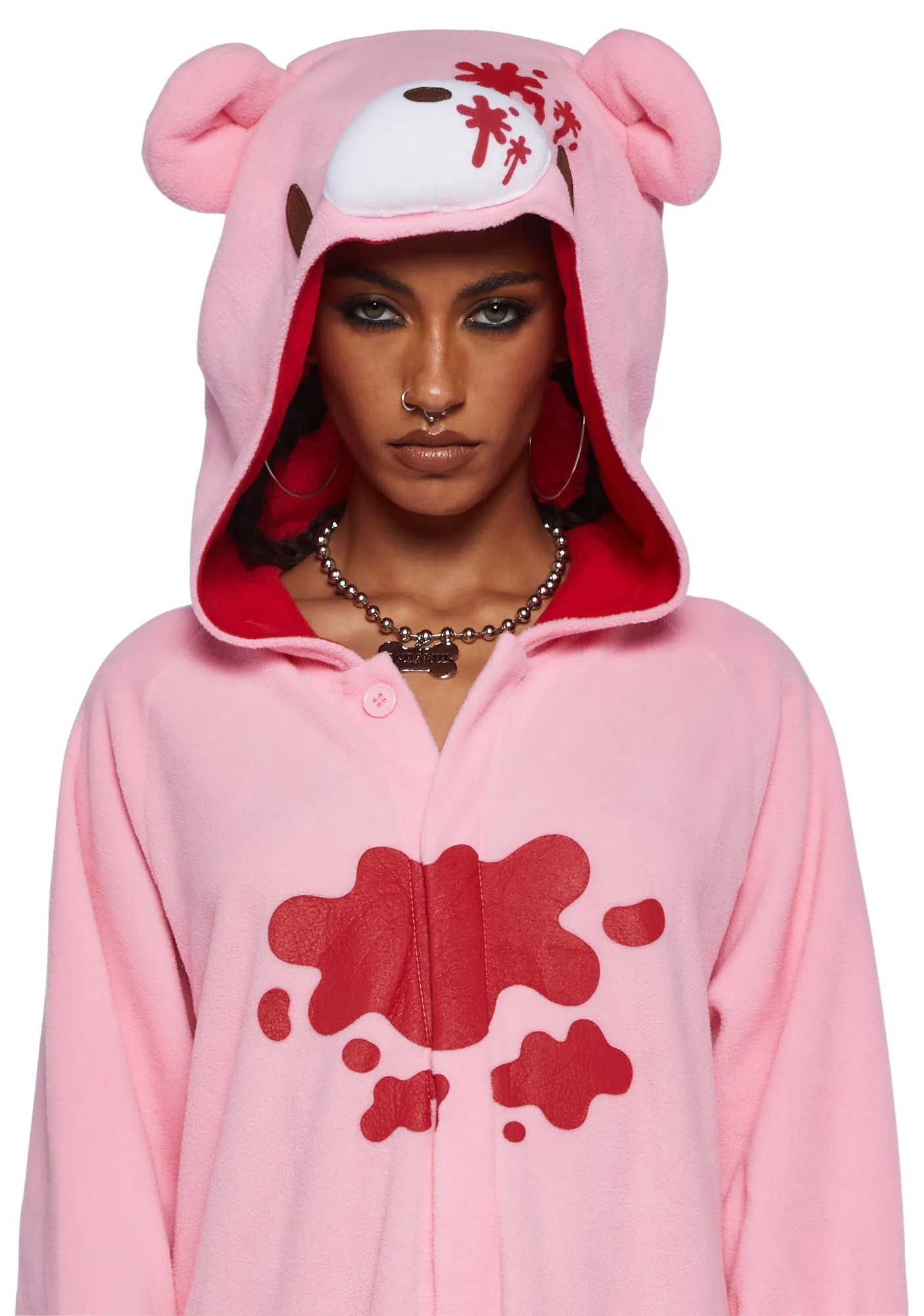 Gloomy Bear Kigurumi Onesie - Pink sold by Dolls Kill product image thumbnail 2