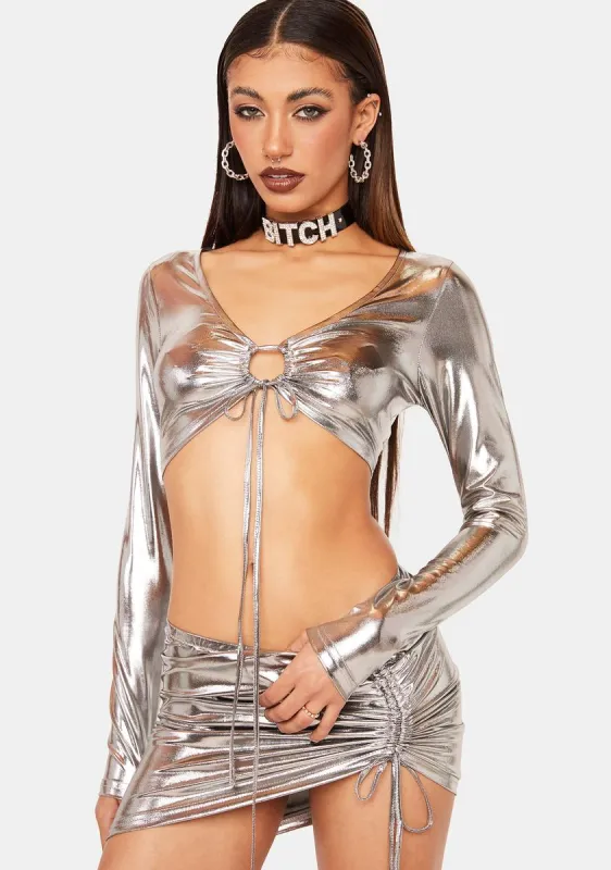 Chrome Love The Nightlife Skirt Set sold by Dolls Kill