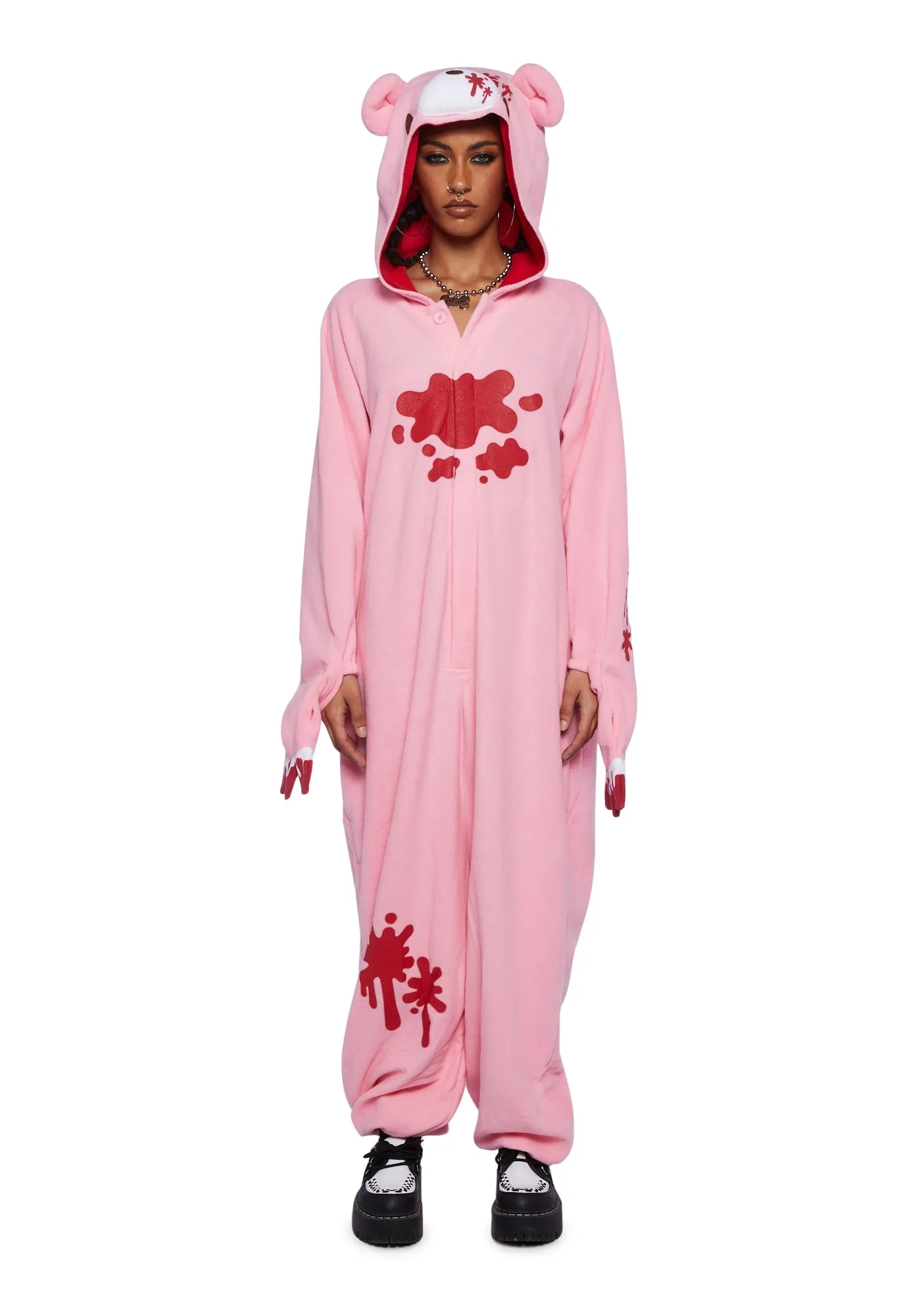 Gloomy Bear Kigurumi Onesie - Pink sold by Dolls Kill