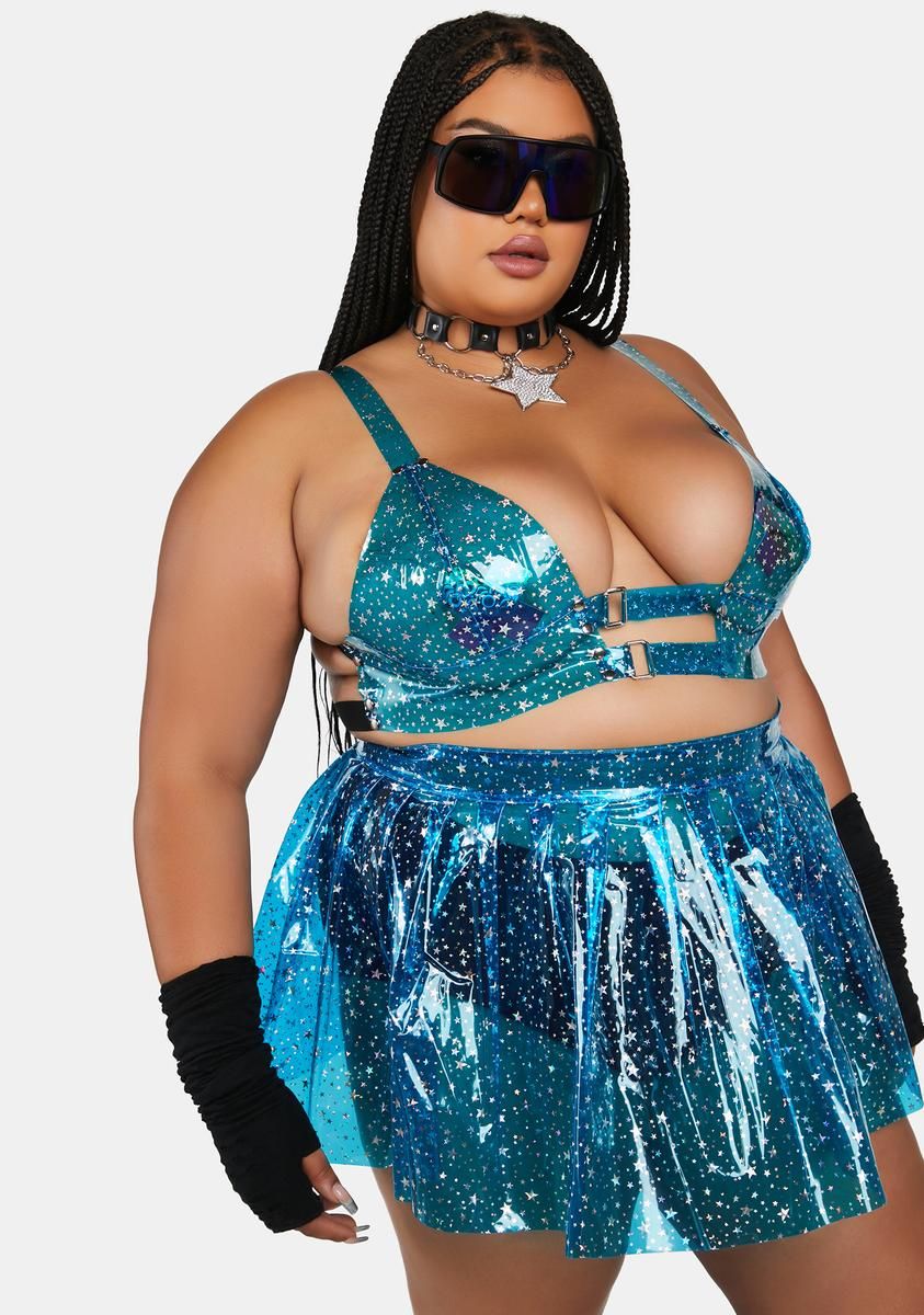 Plus Aqua Chasing Starlight Vinyl Bustier sold by Dolls Kill product image thumbnail 2