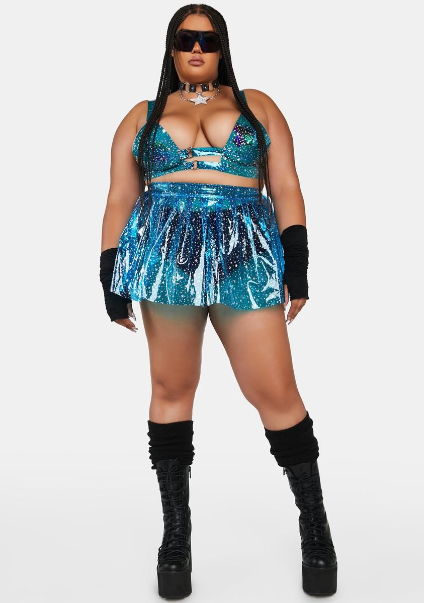 Plus Aqua Chasing Starlight Vinyl Bustier sold by Dolls Kill product image thumbnail 3
