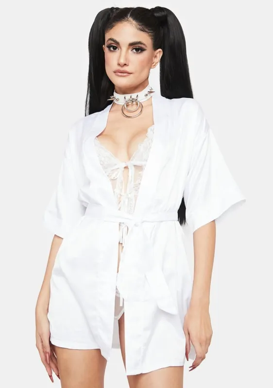 Pure Be Prepared Satin Robe sold by Dolls Kill