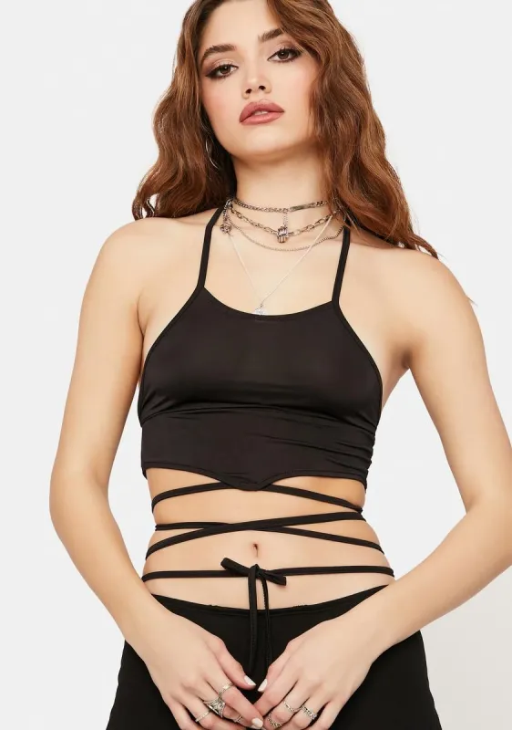 No Rest Wrap Halter Crop Top sold by Dolls Kill