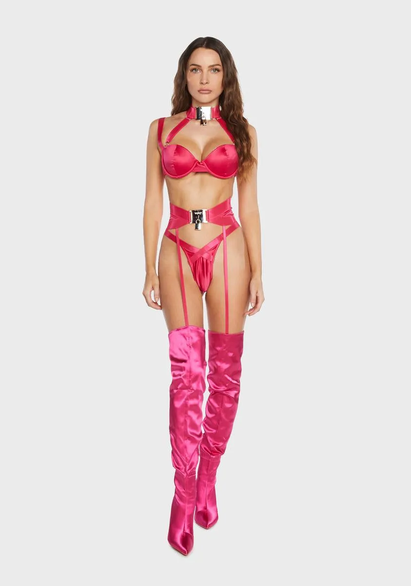 Pink On Lock Lingerie Set sold by Dolls Kill product image thumbnail 3