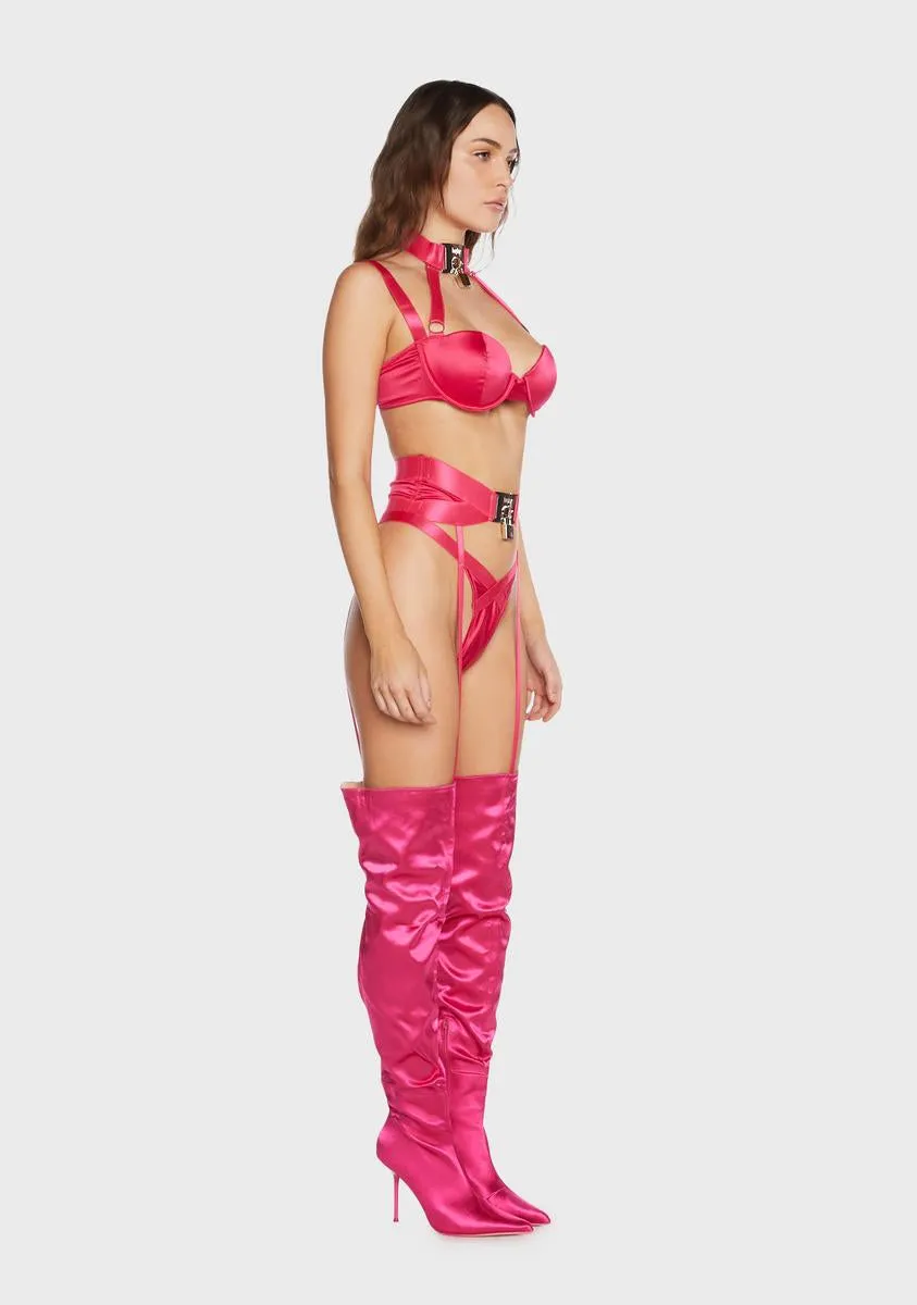 Pink On Lock Lingerie Set sold by Dolls Kill product image thumbnail 2