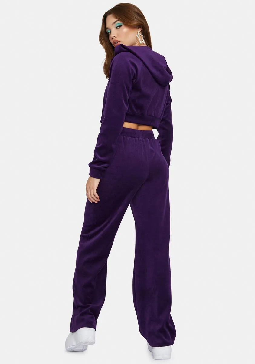 Plum Y2K Dreams Velour Tracksuit sold by Dolls Kill product image thumbnail 4