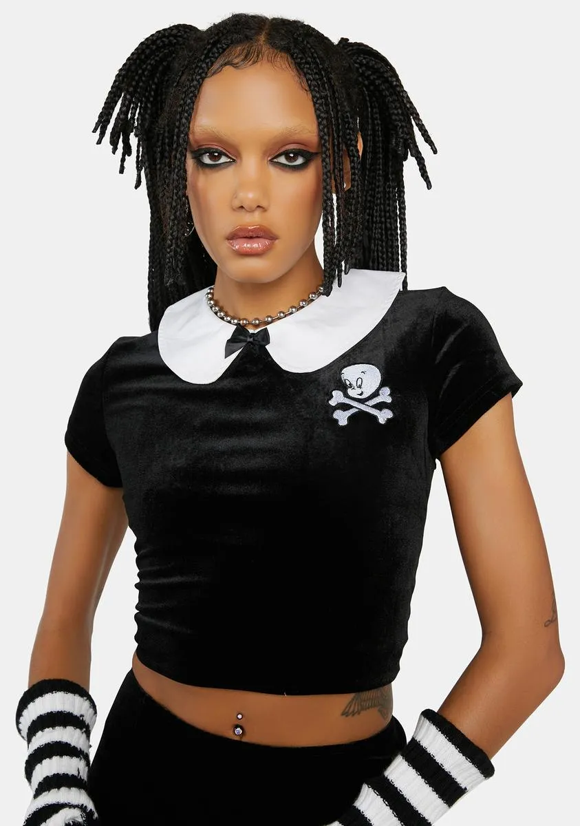 Happy To Help Velour Top sold by Dolls Kill