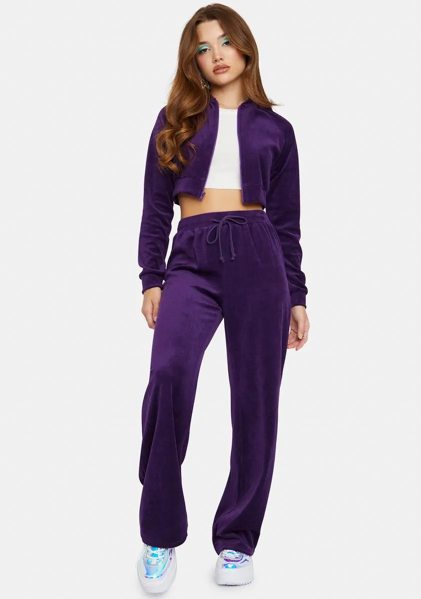 Plum Y2K Dreams Velour Tracksuit sold by Dolls Kill product image thumbnail 3
