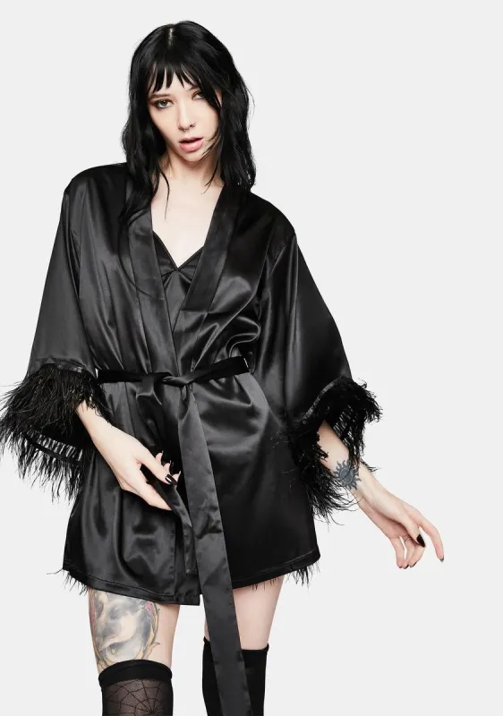 Naughty Nightmare Satin Robe sold by Dolls Kill